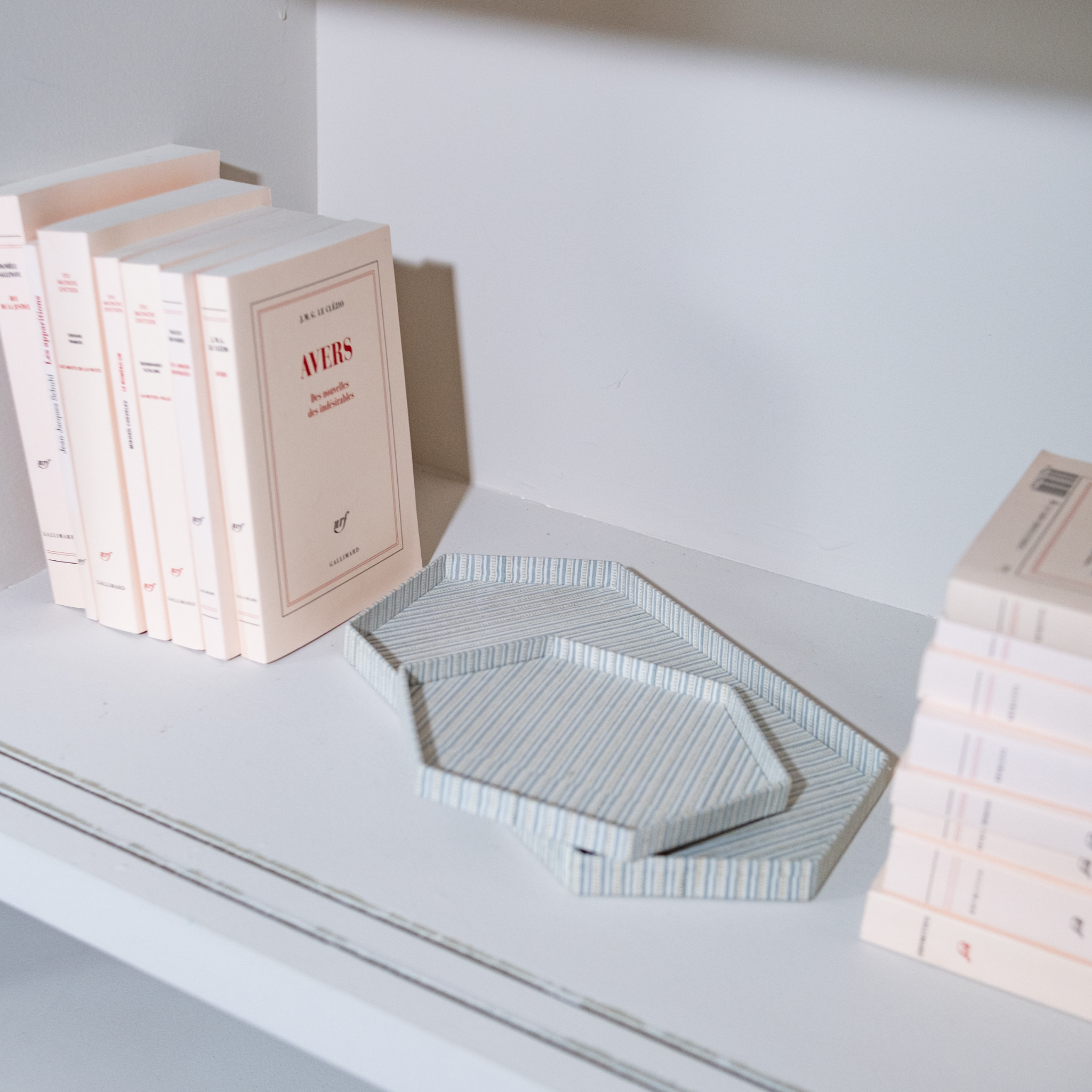 Clémence Hexagon Tray Set, Blue Mist