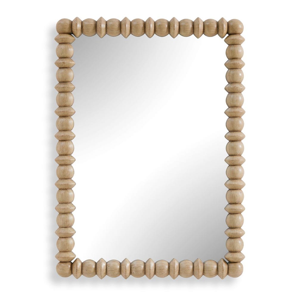 Wood Spindle Frame Mirror