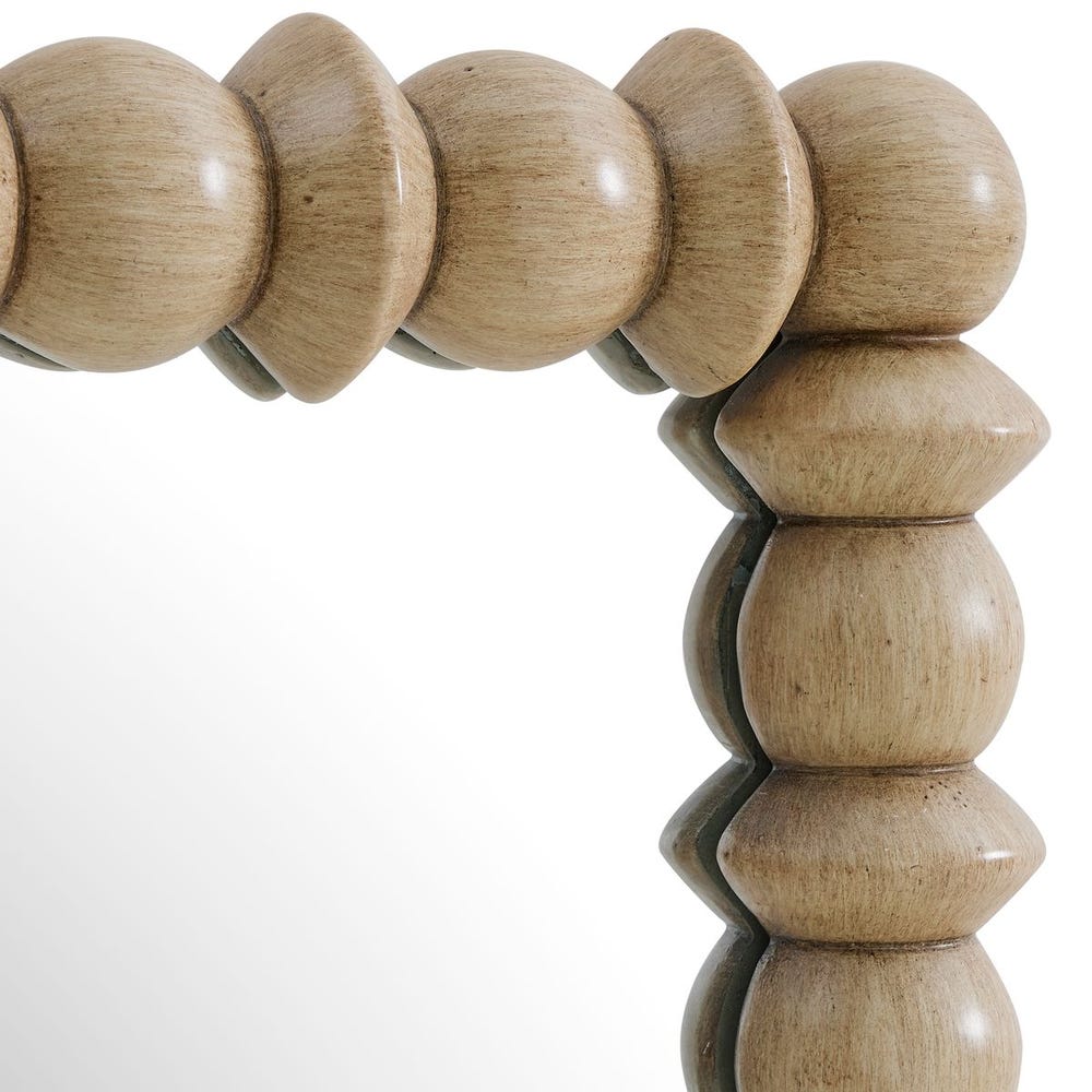 Wood Spindle Frame Mirror