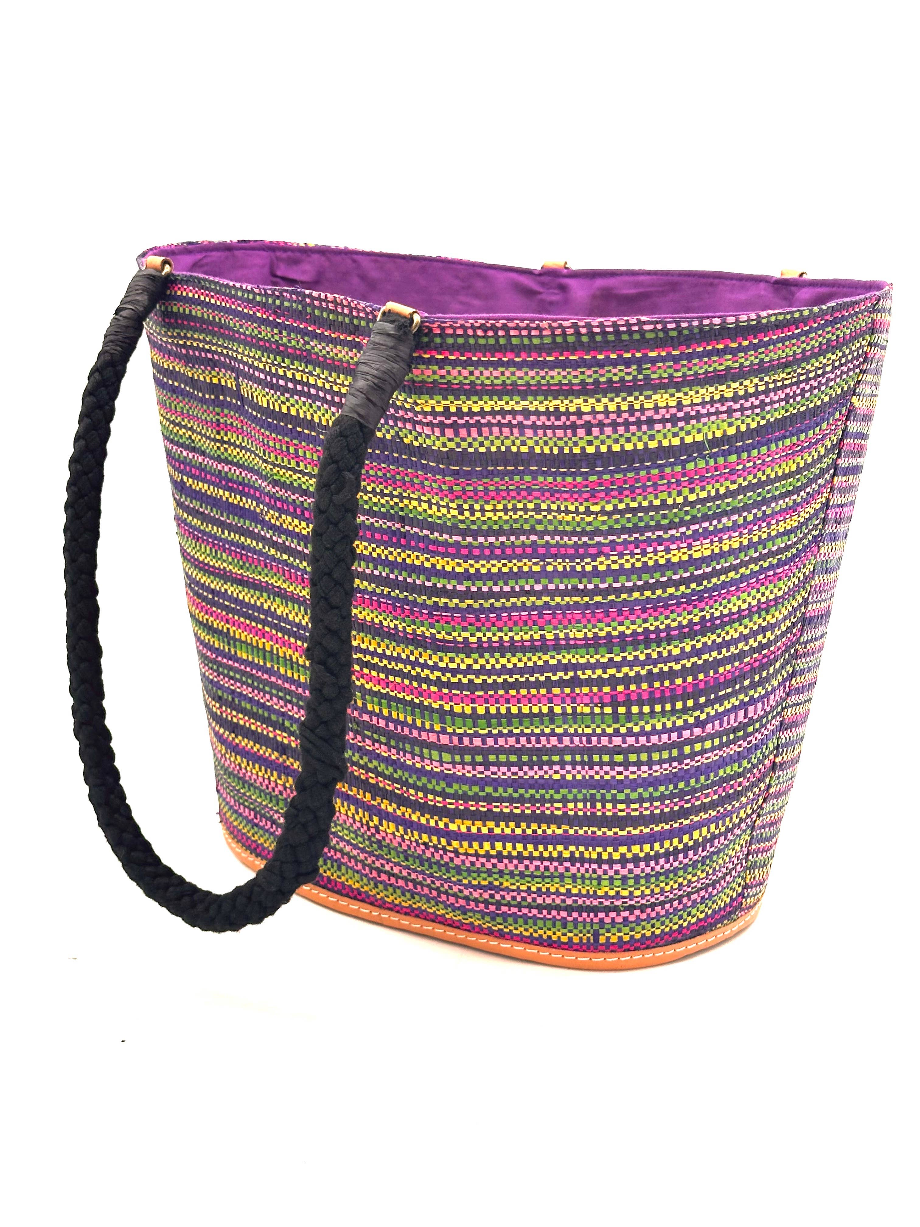 Brighton Melange Straw Tote Beach Bag with Rope Handle