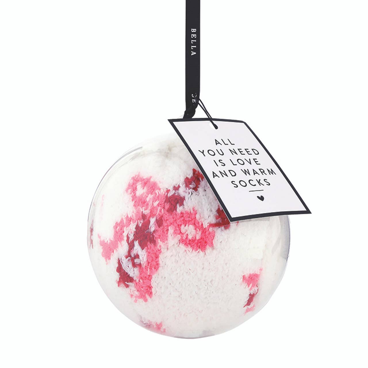 Cozy Socks in Ornament - Ivory + Candy Canes