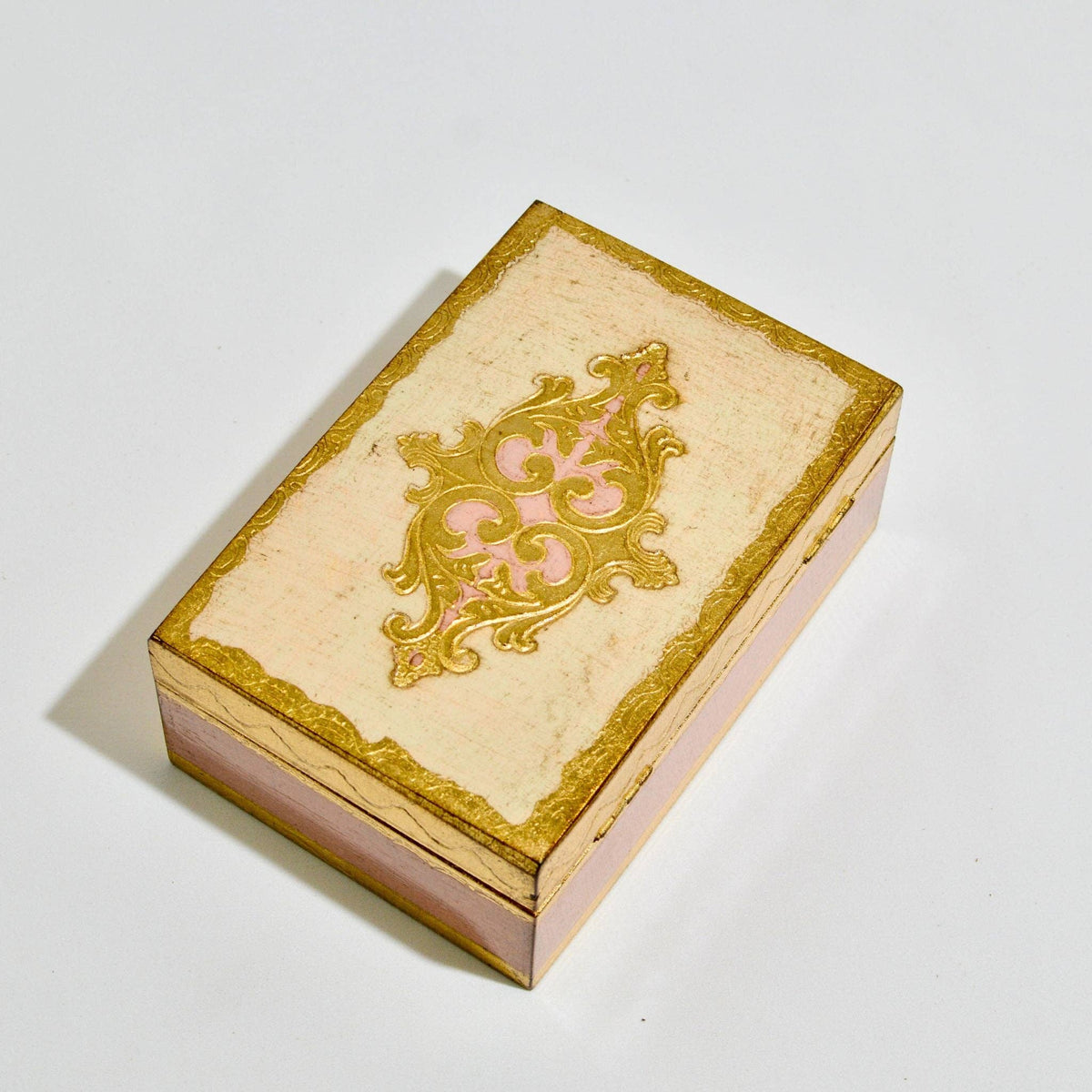 Florentine Carved Wood Jewelry/Storage Box, 4 x 6