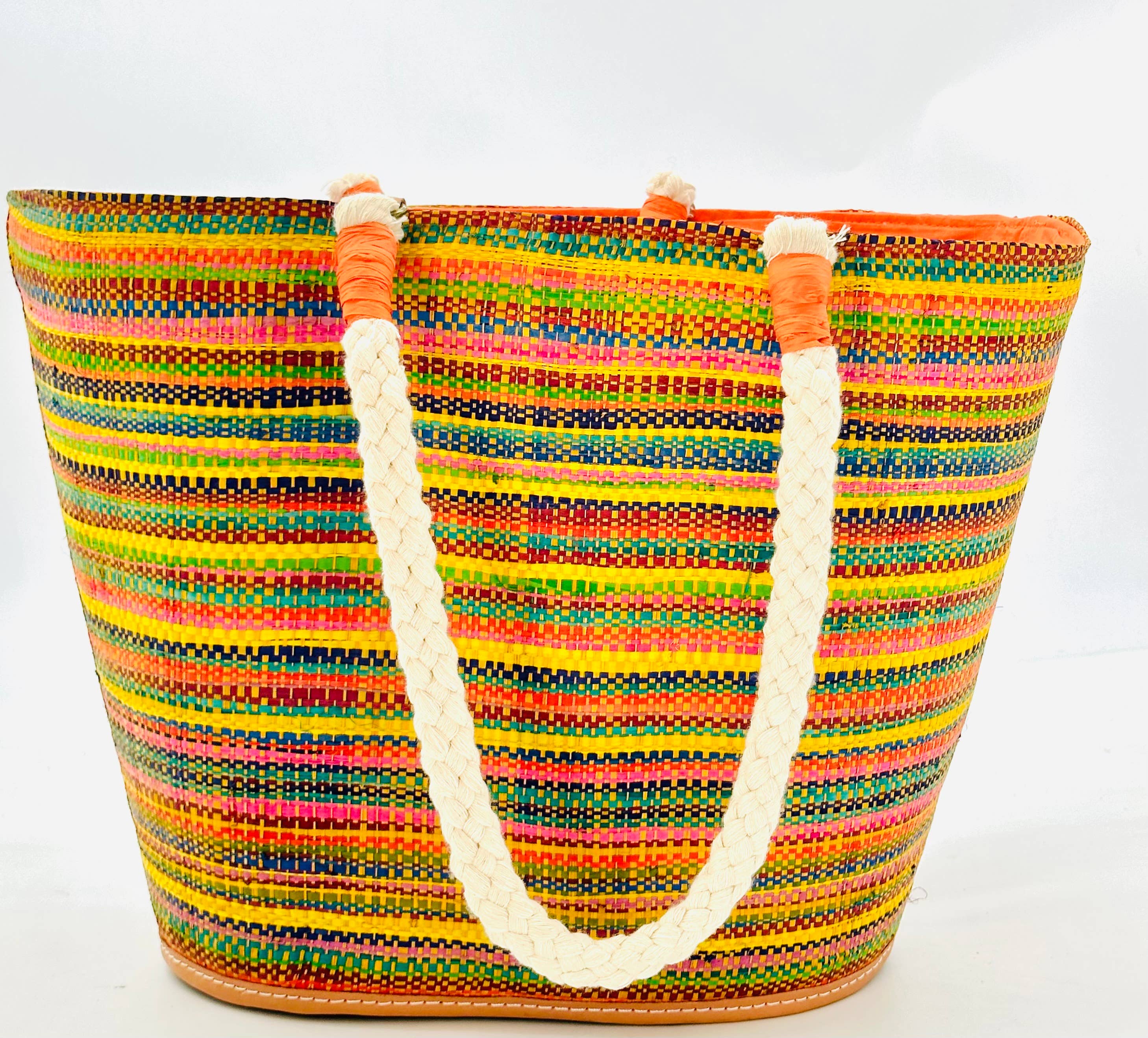Brighton Melange Straw Tote Beach Bag with Rope Handle