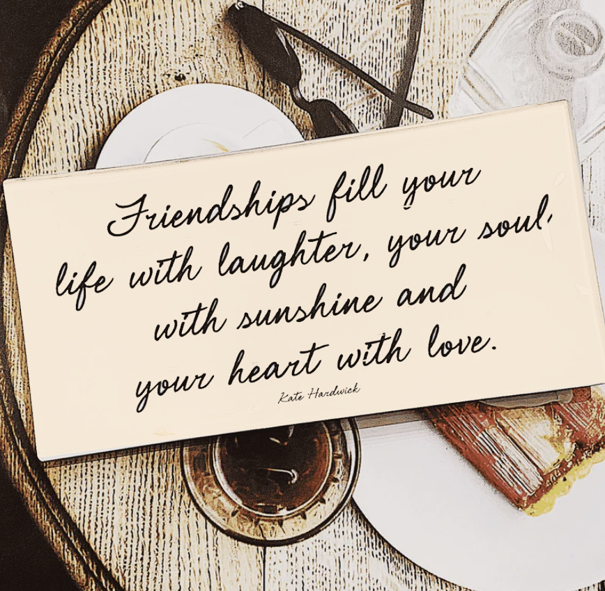 Friendships Fill Your Life Decoupage Glass Tray