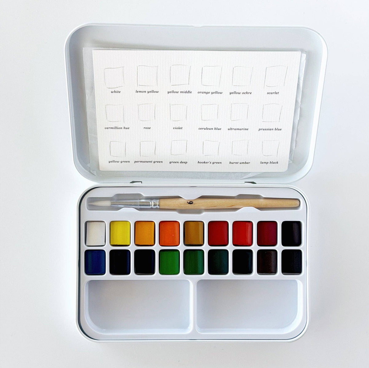 Watercolor Paint Set With Brush - 18 Colors