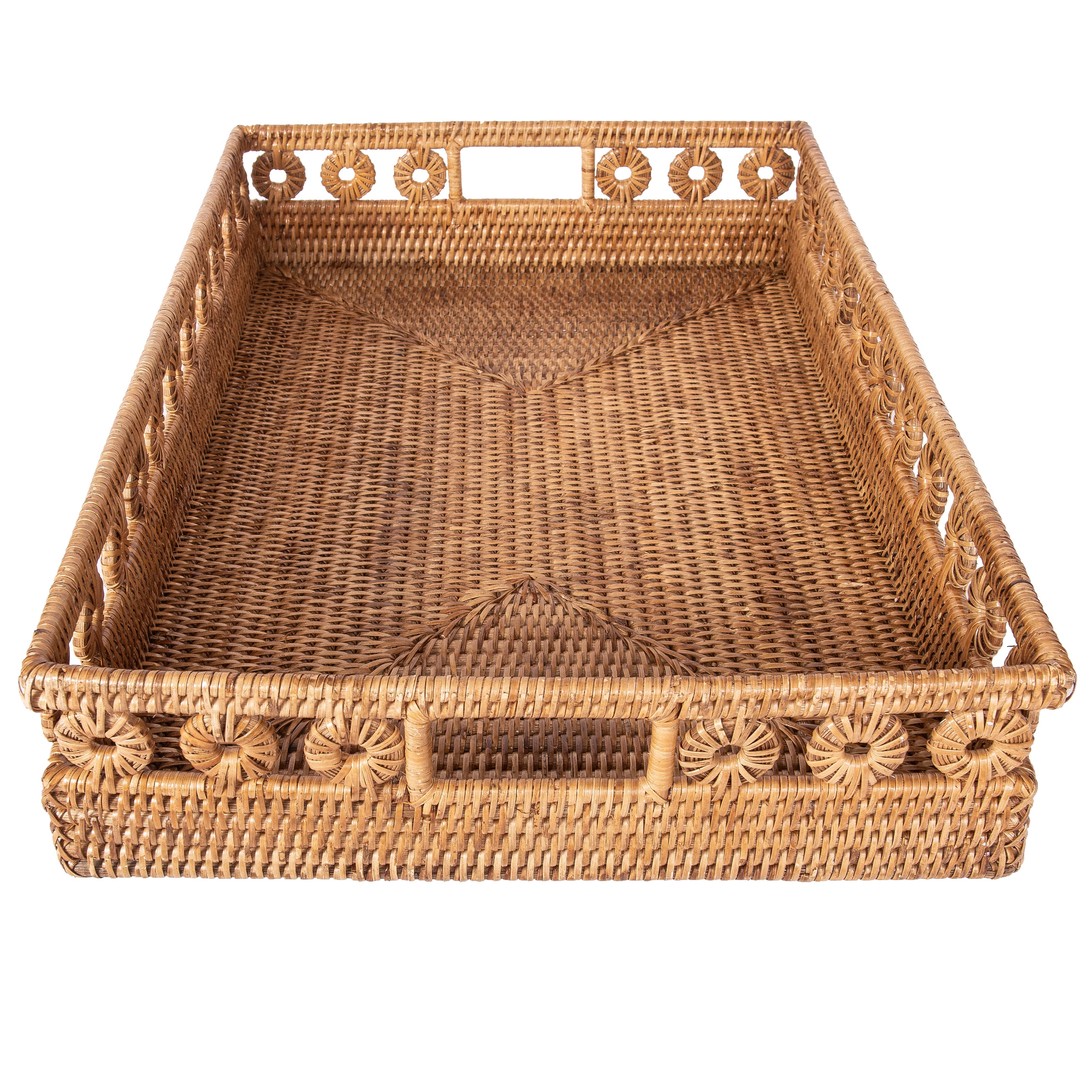 Artifacts Rattan™ Inna Rectangular Tray & Cutout Handle