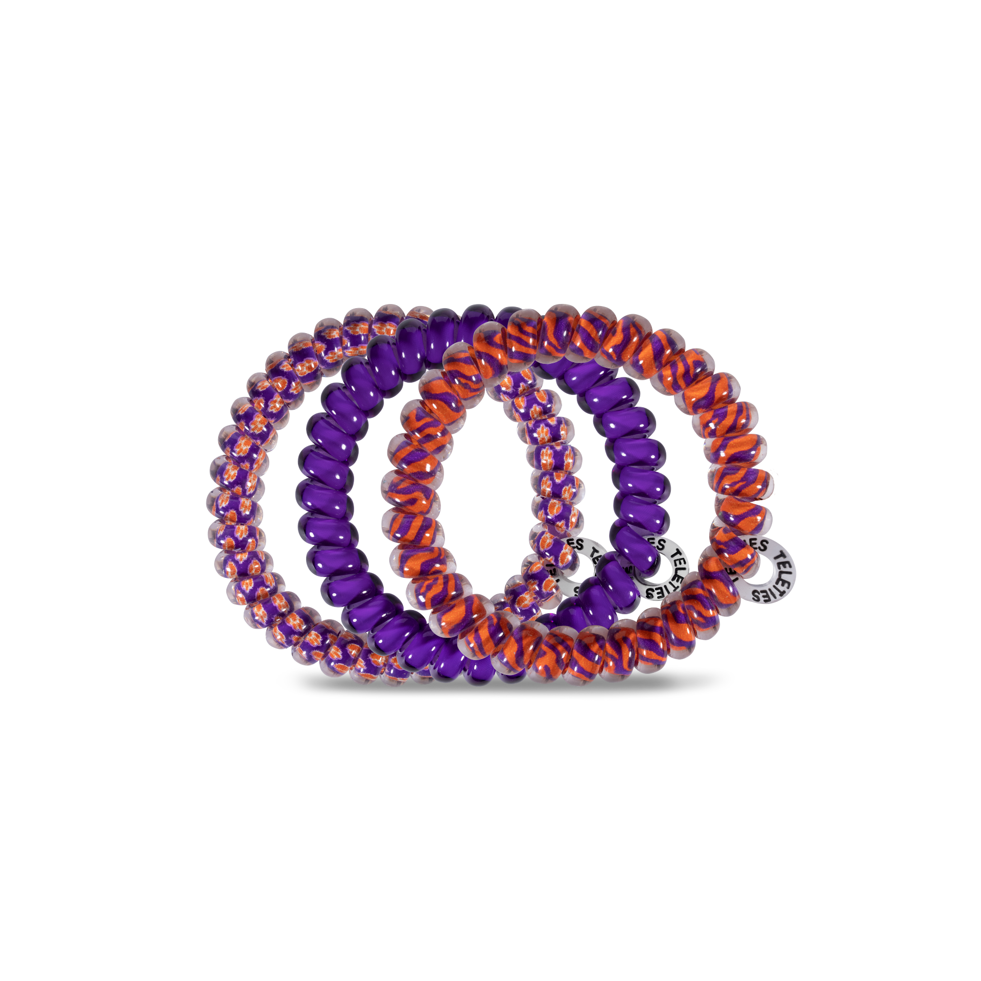 Clemson University - Small Hair Coils, Hair Ties, 3-pack
