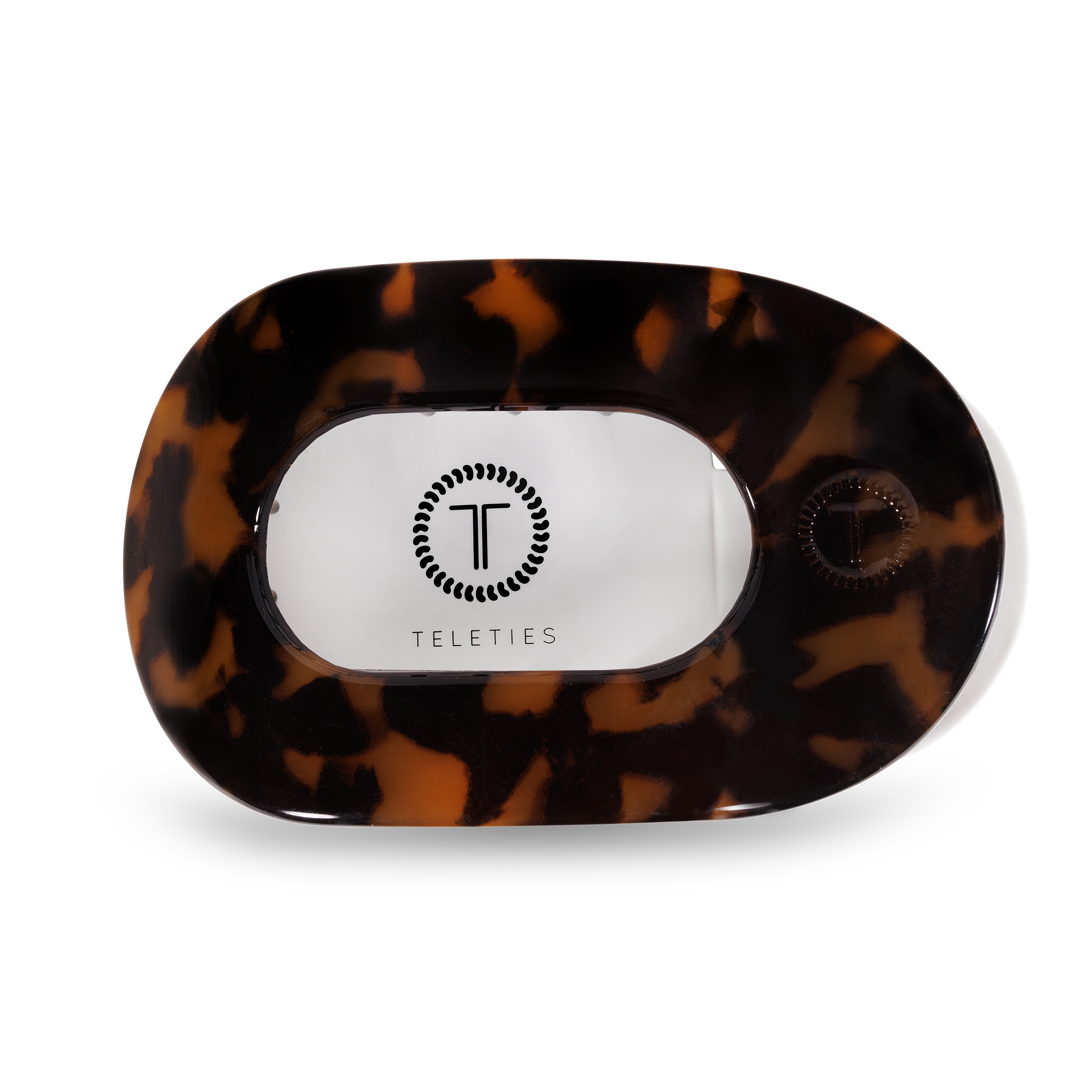 Tortoise Large Flat Round Hair Clip