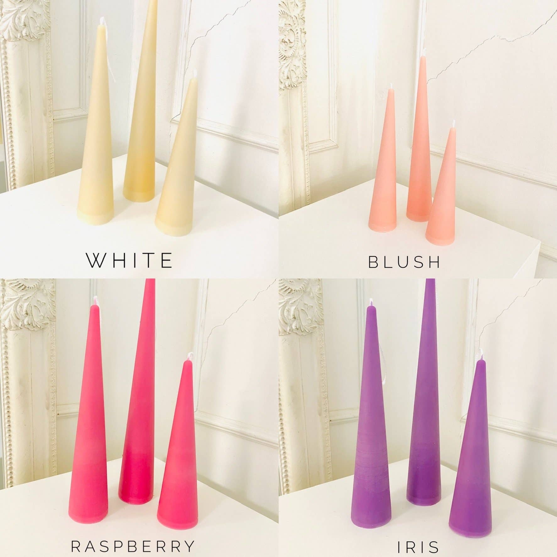Neutrals Slim Cone Taper Beeswax Candle