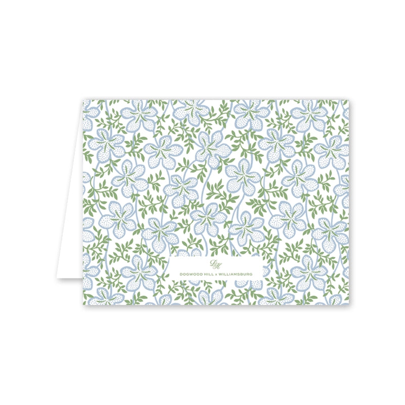 Ghost Blossom Blue Birthday Card
