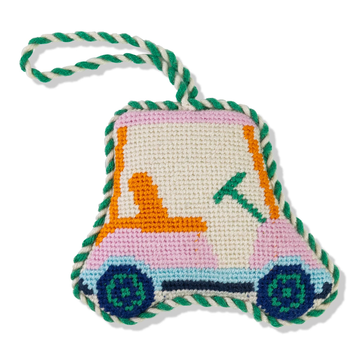 Needlepoint Ornament - Golf Cart
