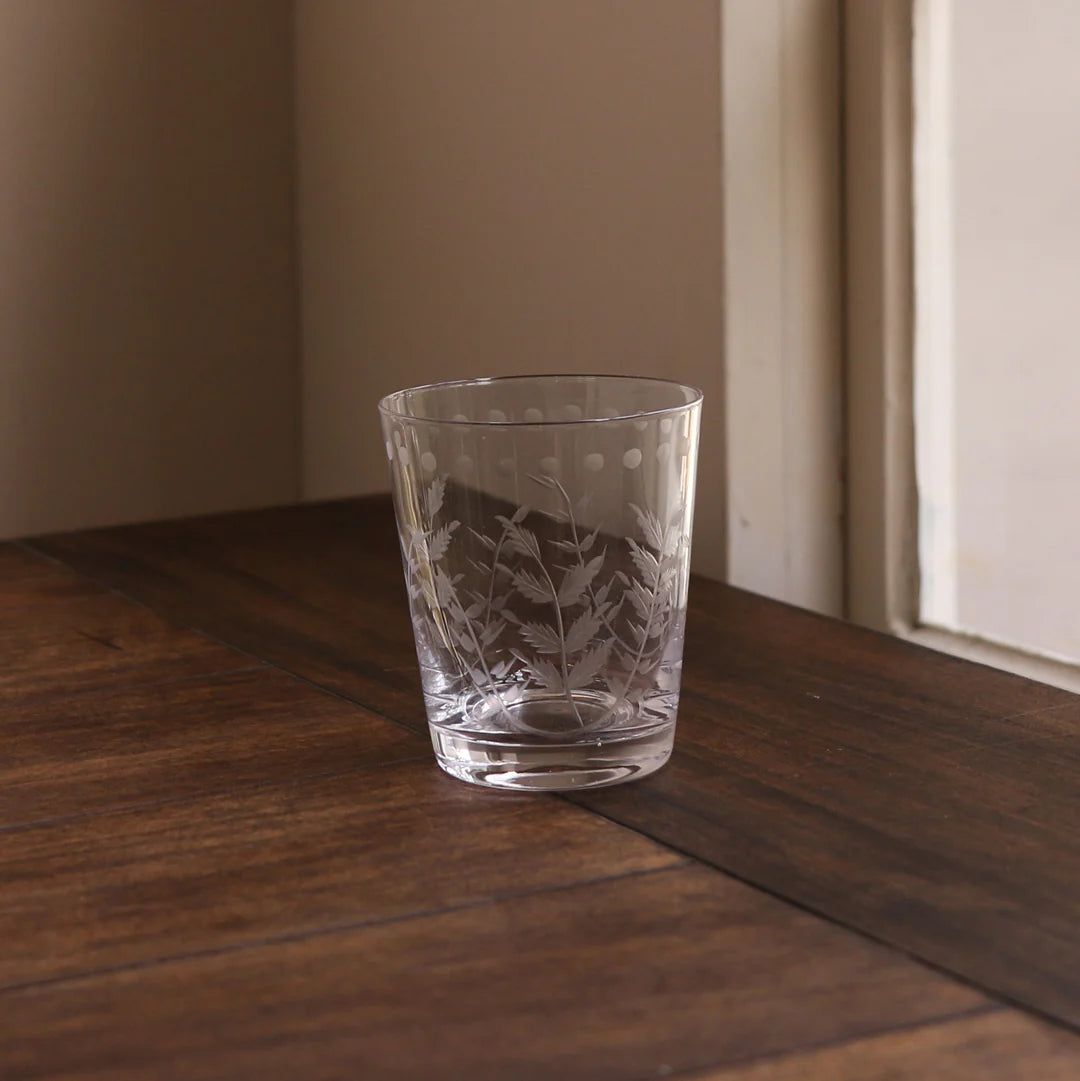 Glass Fern with Dots Double Old Fashion