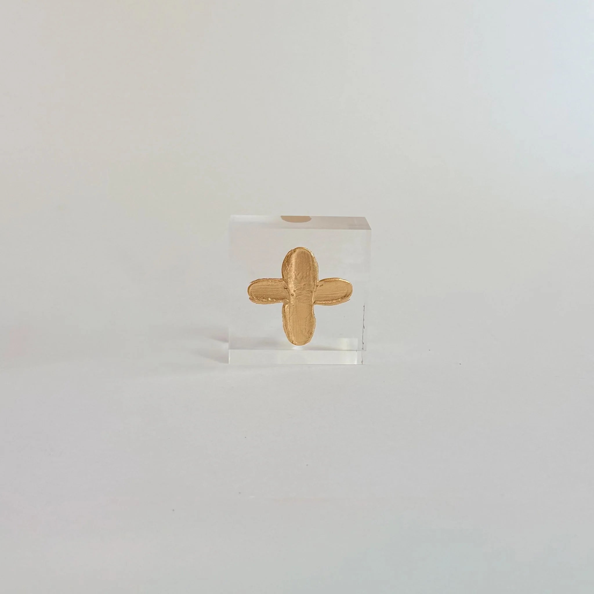 2x2 Single Acrylic Gold Cross