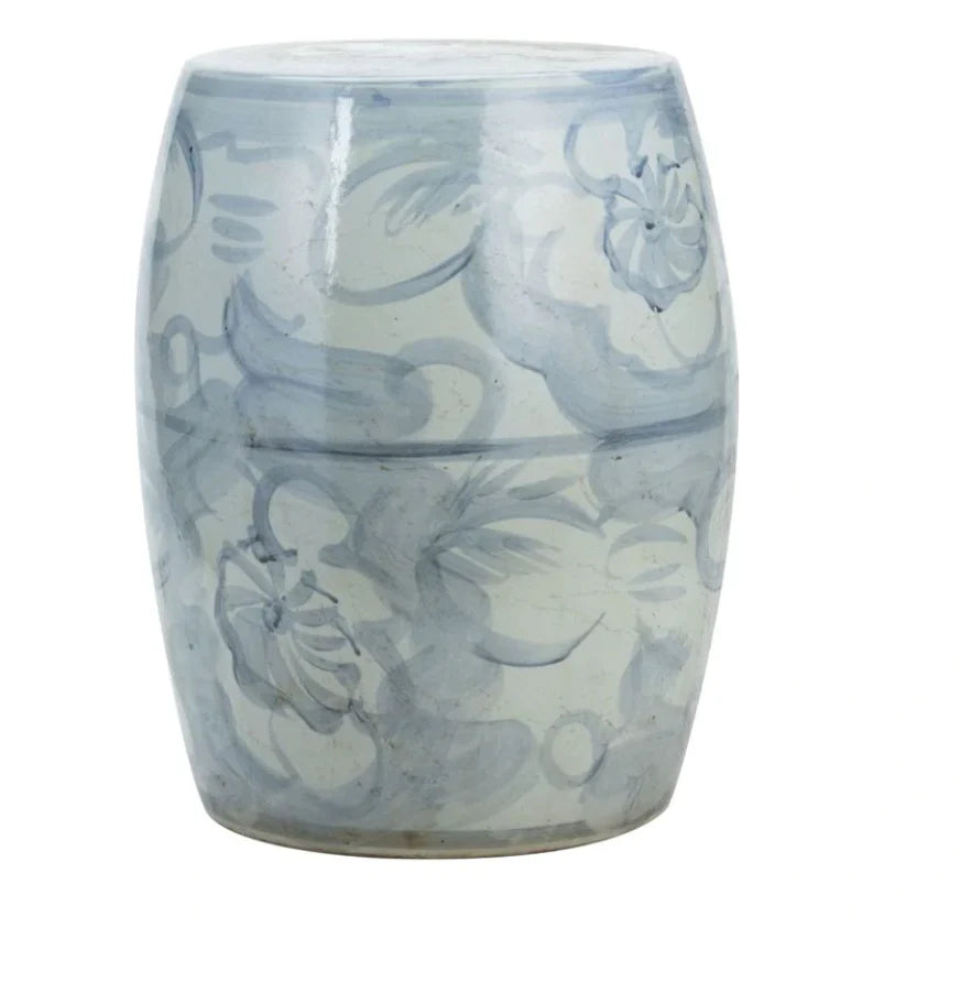 Blue and White Garden Stool