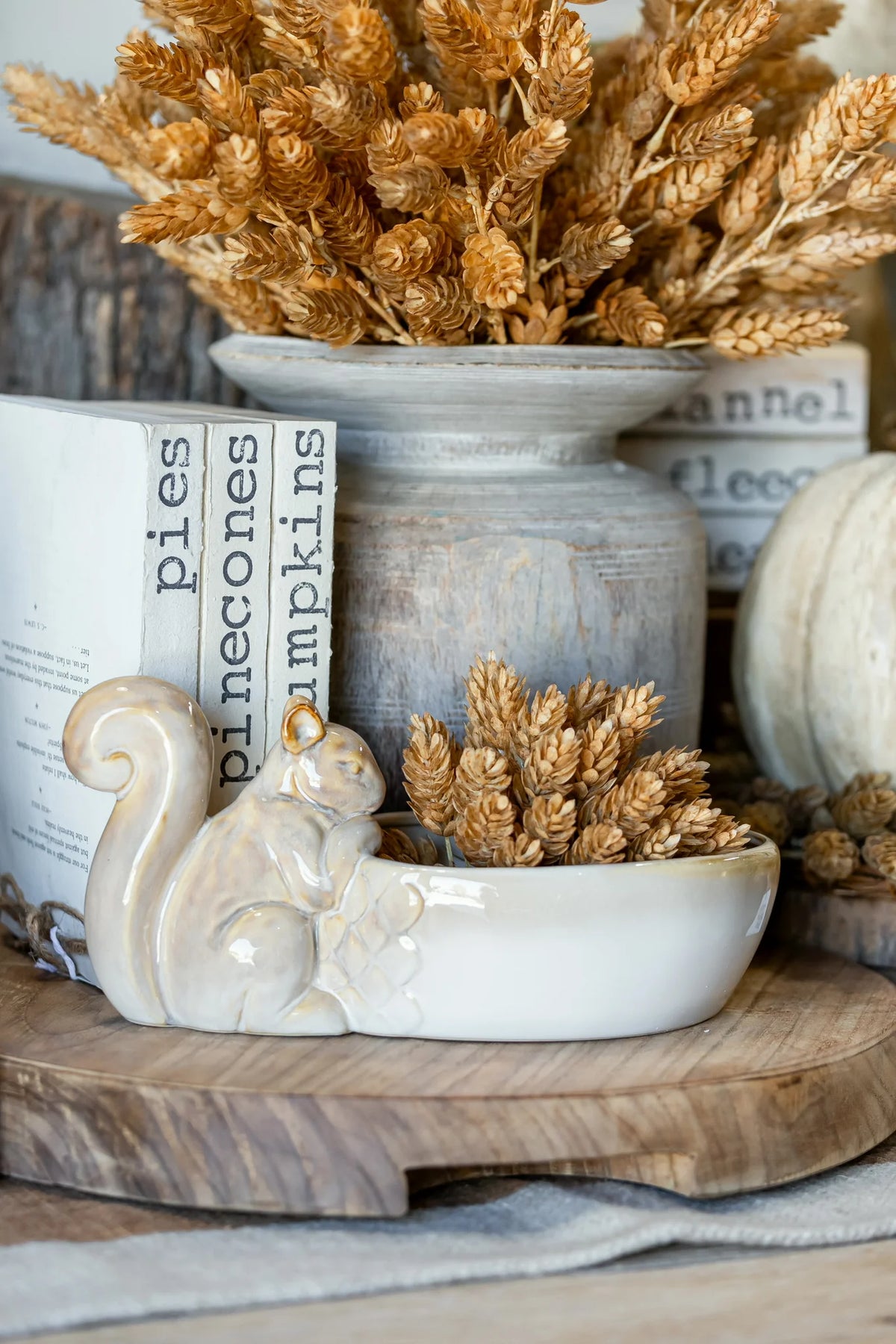 Stoneware Bowl with Squirrel