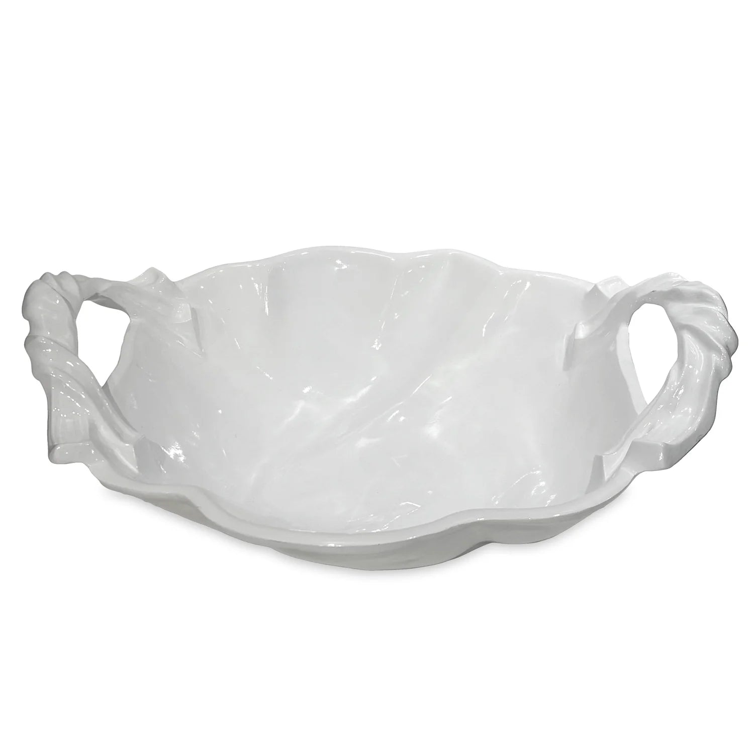 VIDA Sasha Round Large Bowl with Handles White