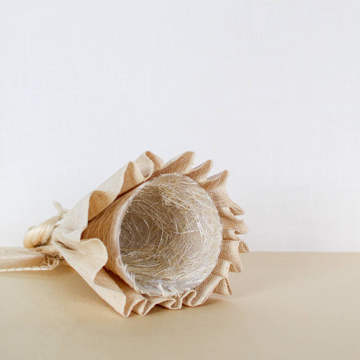 12” Raffia Angel w/Pleated Dress (Natural)