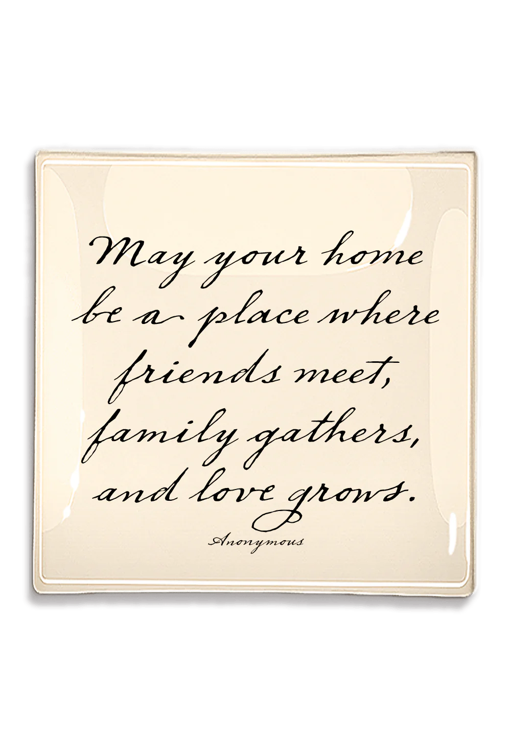 May Your Home Be A Place Where Love Decoupage Glass Tray