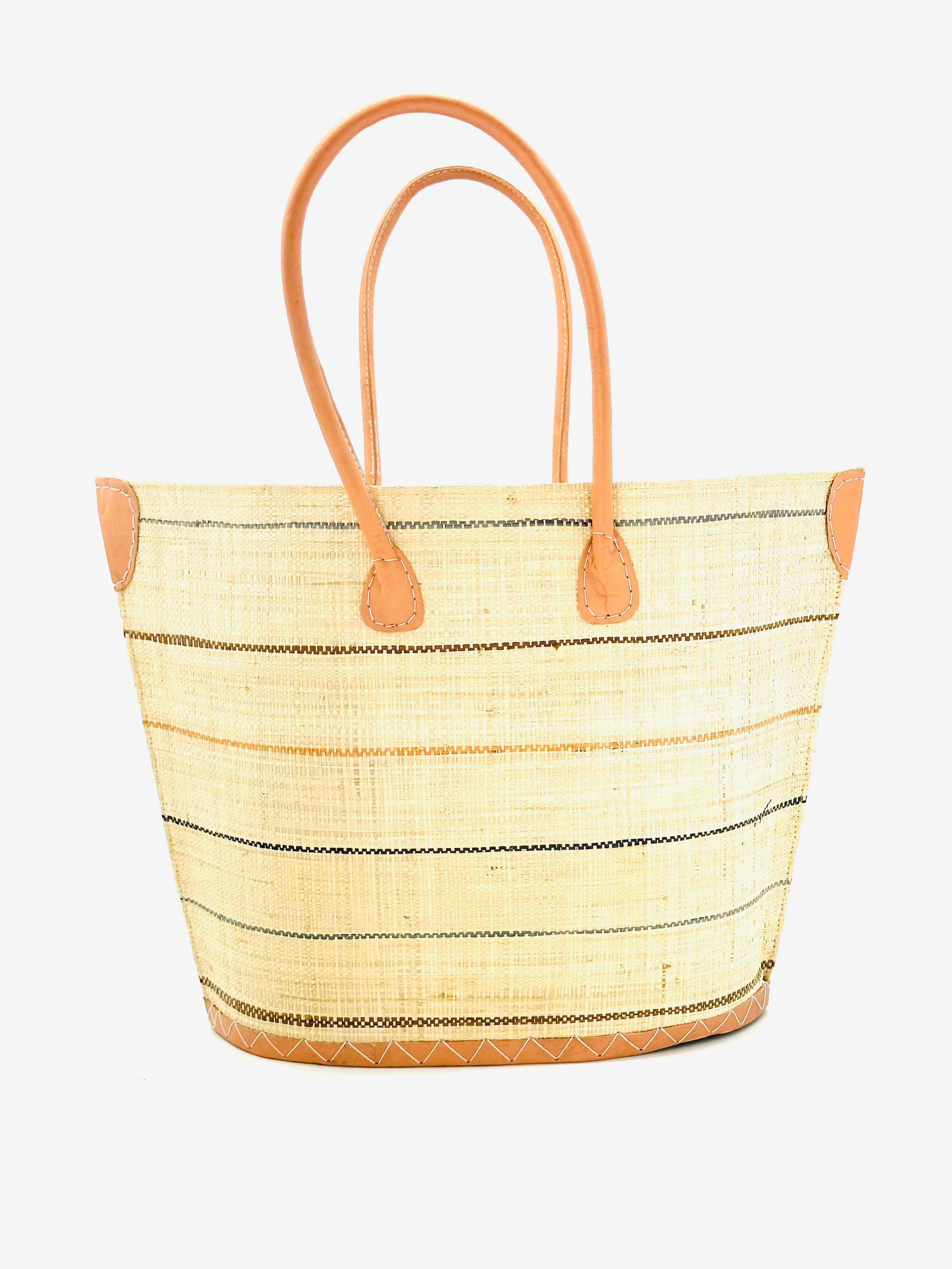 Santa Cruz Pinstripes Small Straw Tote Bag