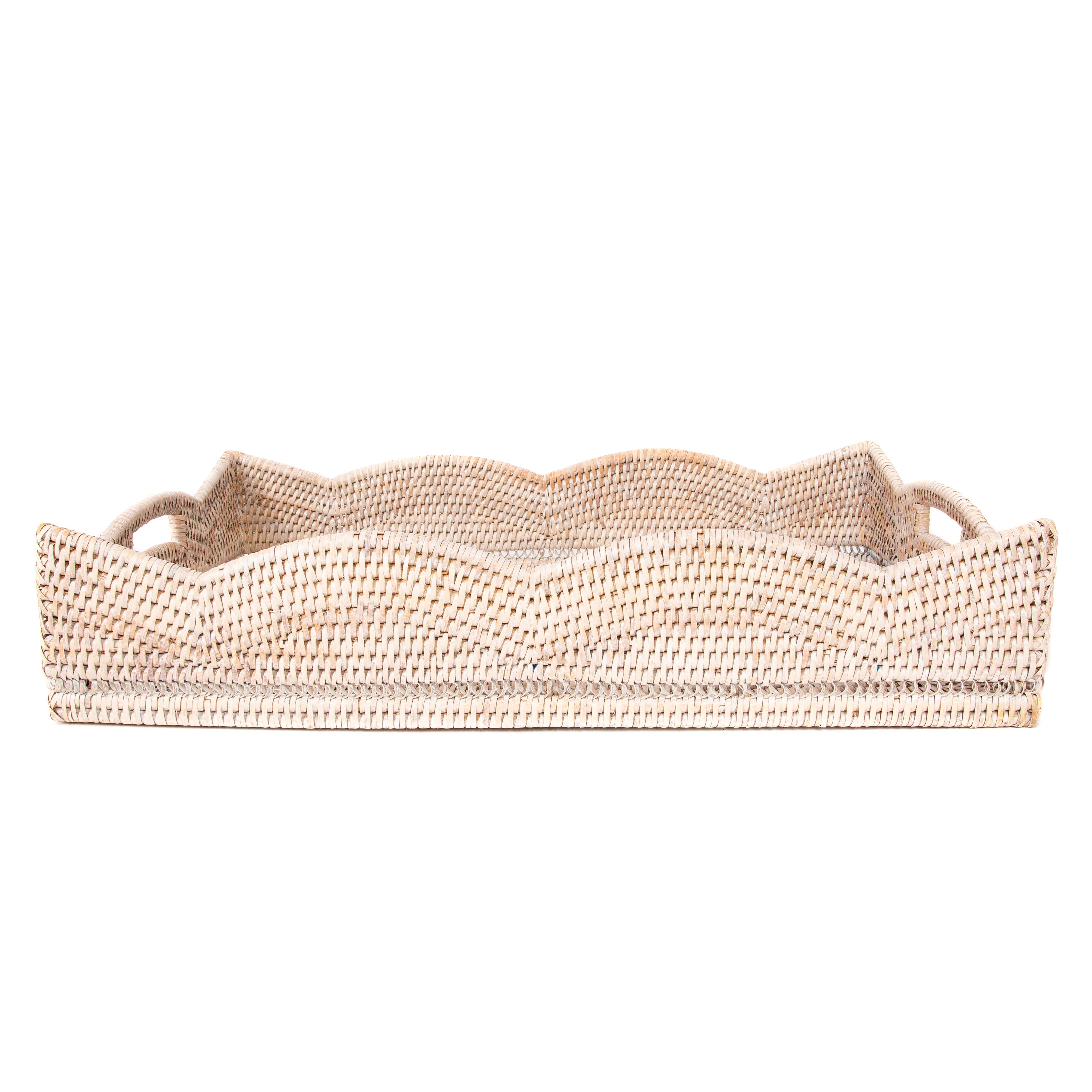 Artifacts Rattan Scallop Collection Rectangular Tray