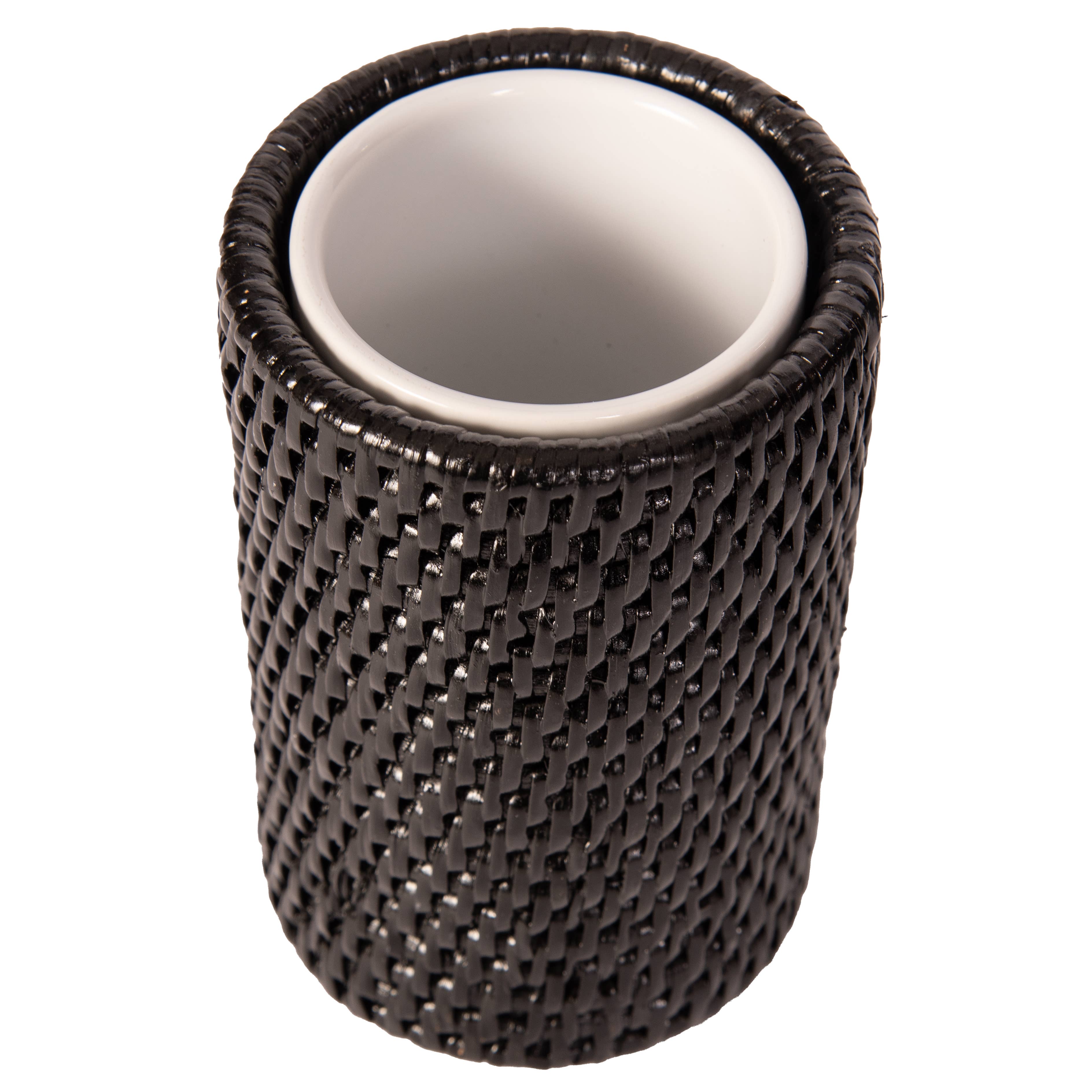 Artifacts Rattan Round Tumbler with Ceramic Insert