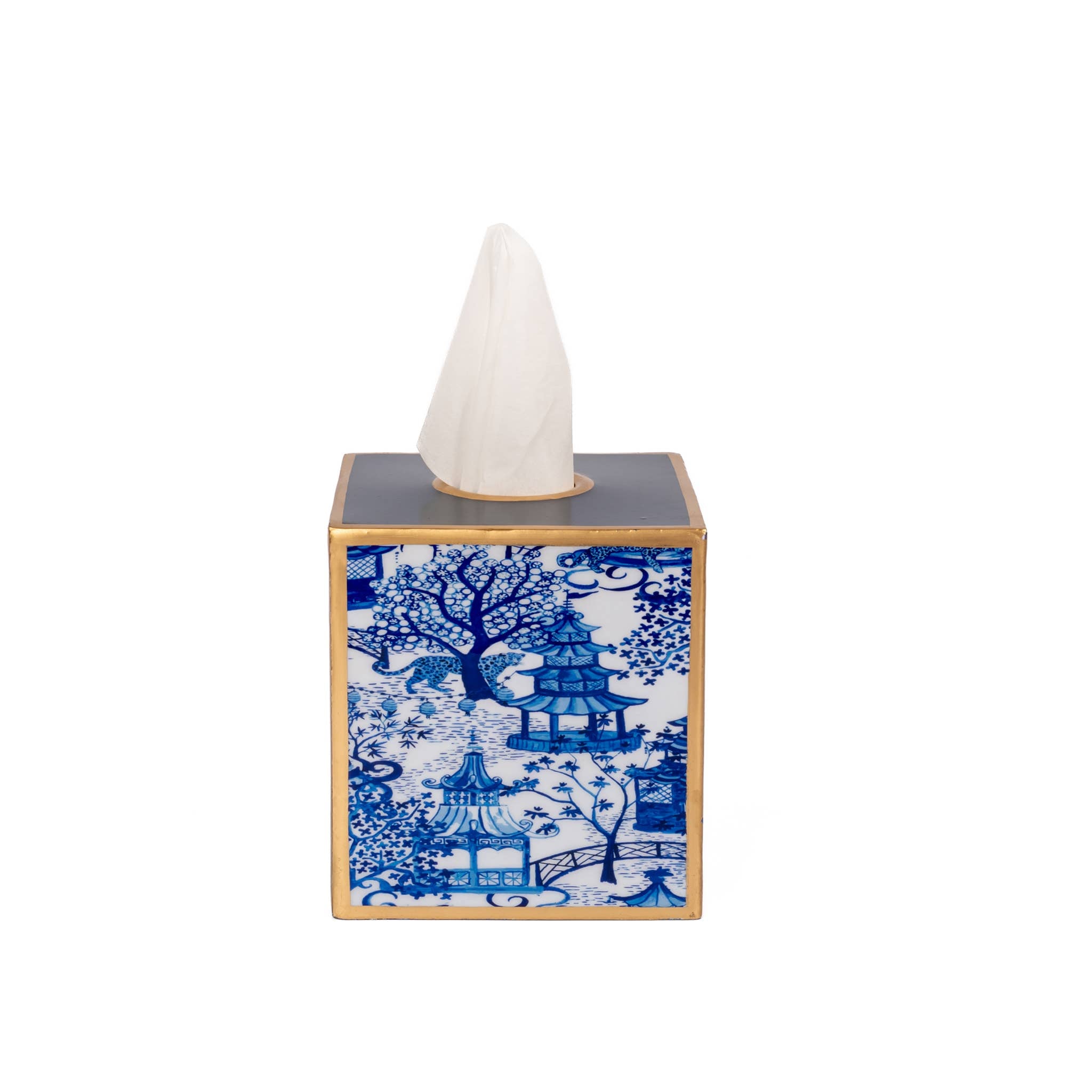 Garden Party Enameled Tissue Box Cover