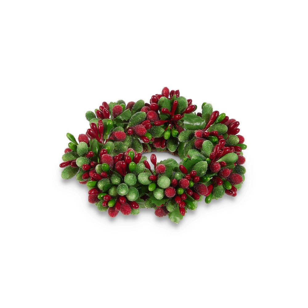 4.5" Beaded Berry Candle Ring