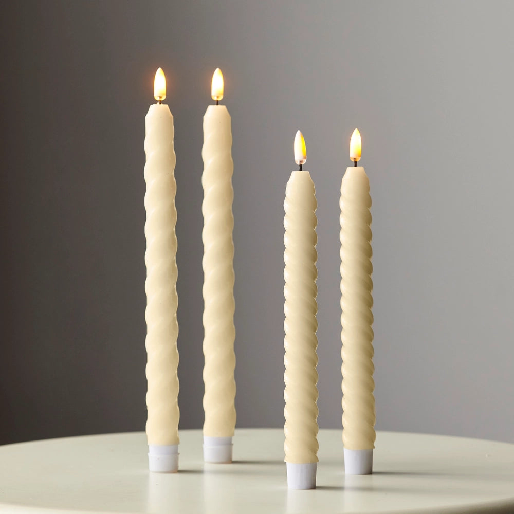 Ivory Twist Taper Candles