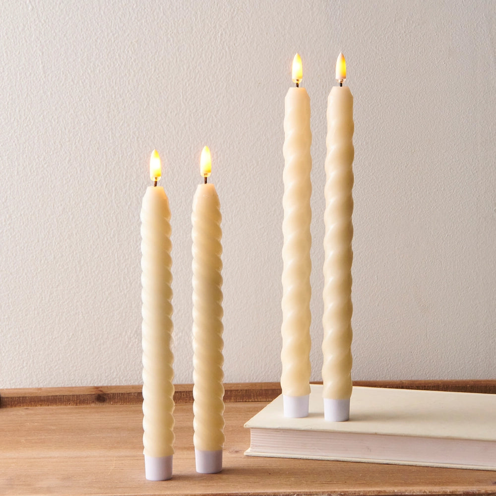 Ivory Twist Taper Candles