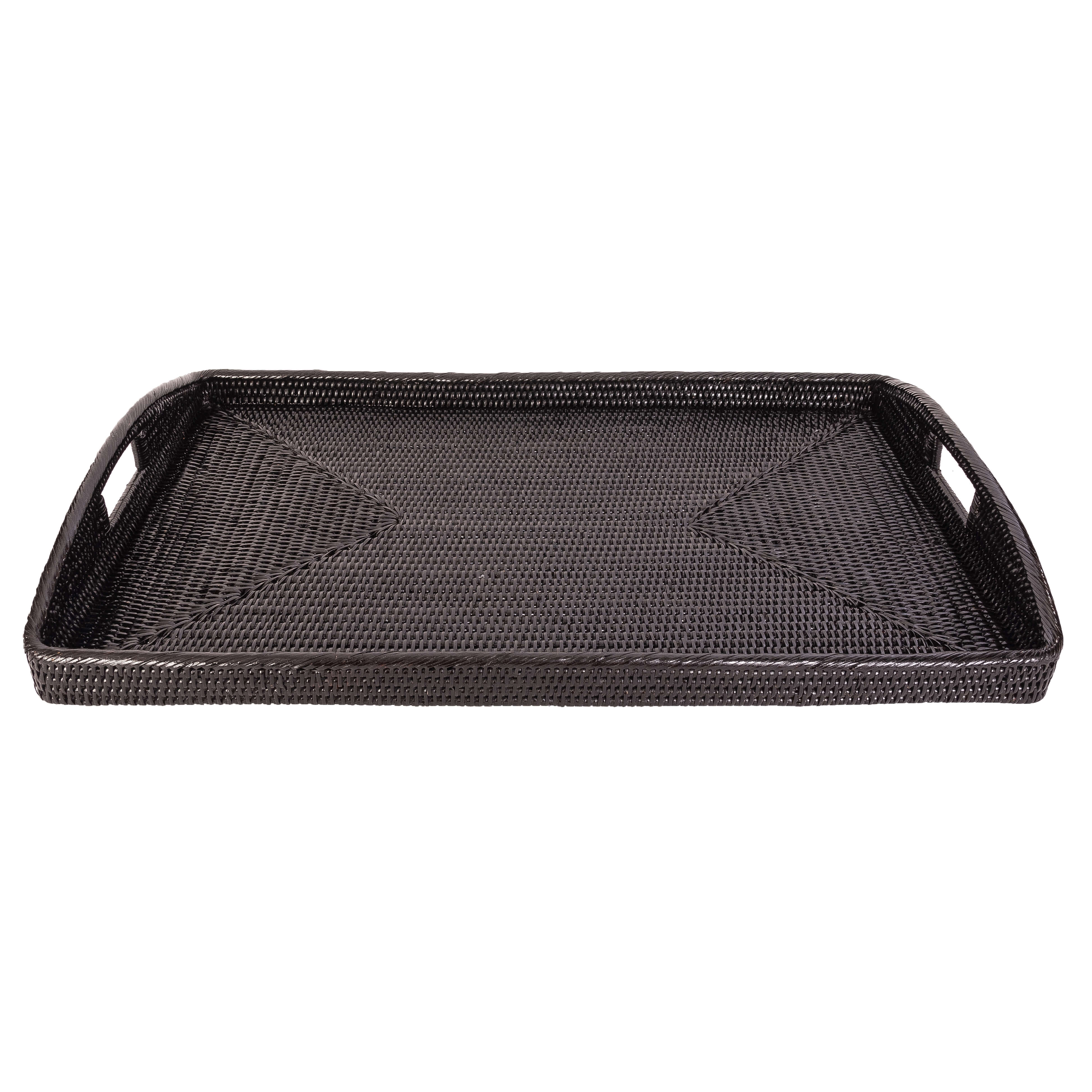 Artifacts Rattan™ Rectangular Ottoman Tray with High Handles