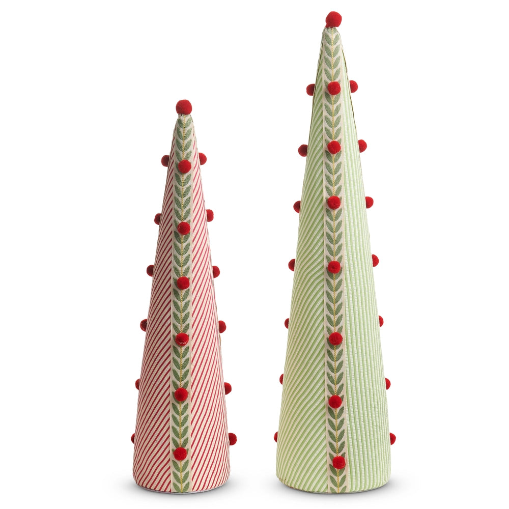 Candy Cane Stripe Seersucker Cone Trees