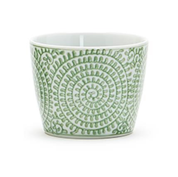Green Hand-Painted Porcelain Cachepot