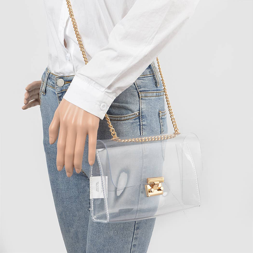 Transparent Chain Crossbody Bag