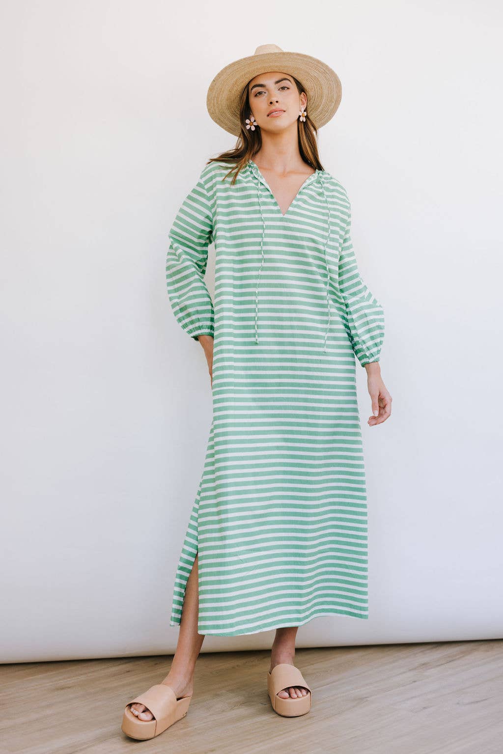 Green and White Stripe Sienna Dress