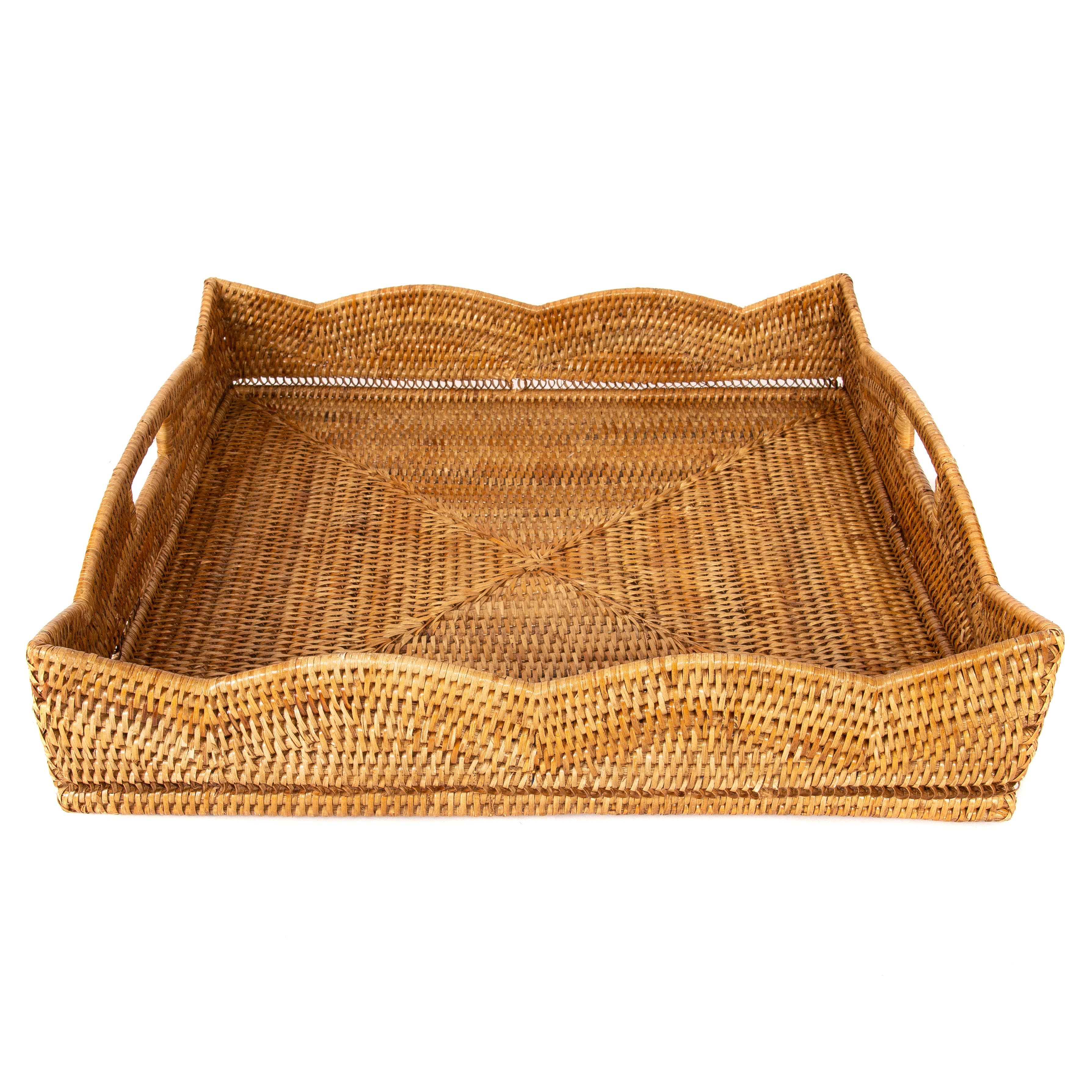 Artifacts Rattan Scallop Collection Square Tray