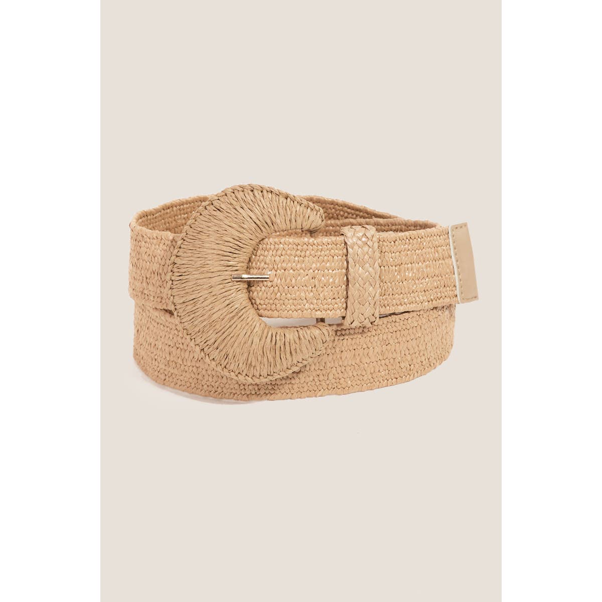 Elastic Straw Braided Belt