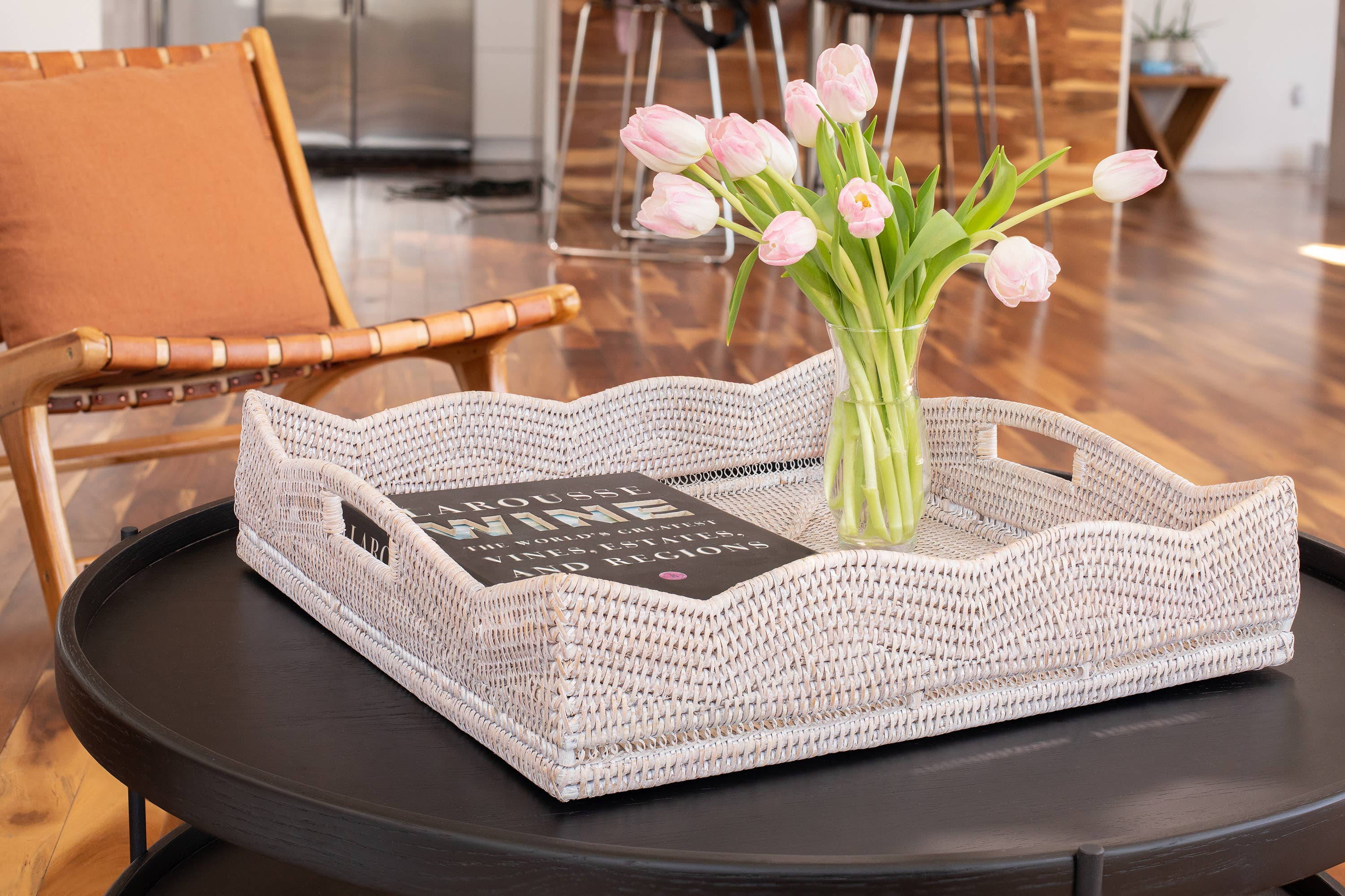 Artifacts Rattan Scallop Collection Square Tray