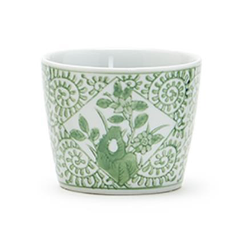 Green Hand-Painted Porcelain Cachepot