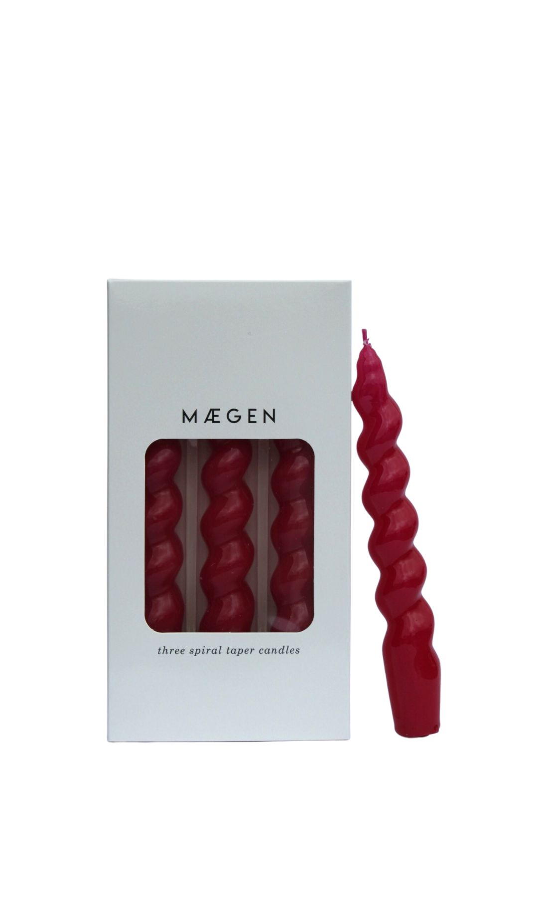 MÆGEN Spiral Taper Candles - 3 Pack - Magenta