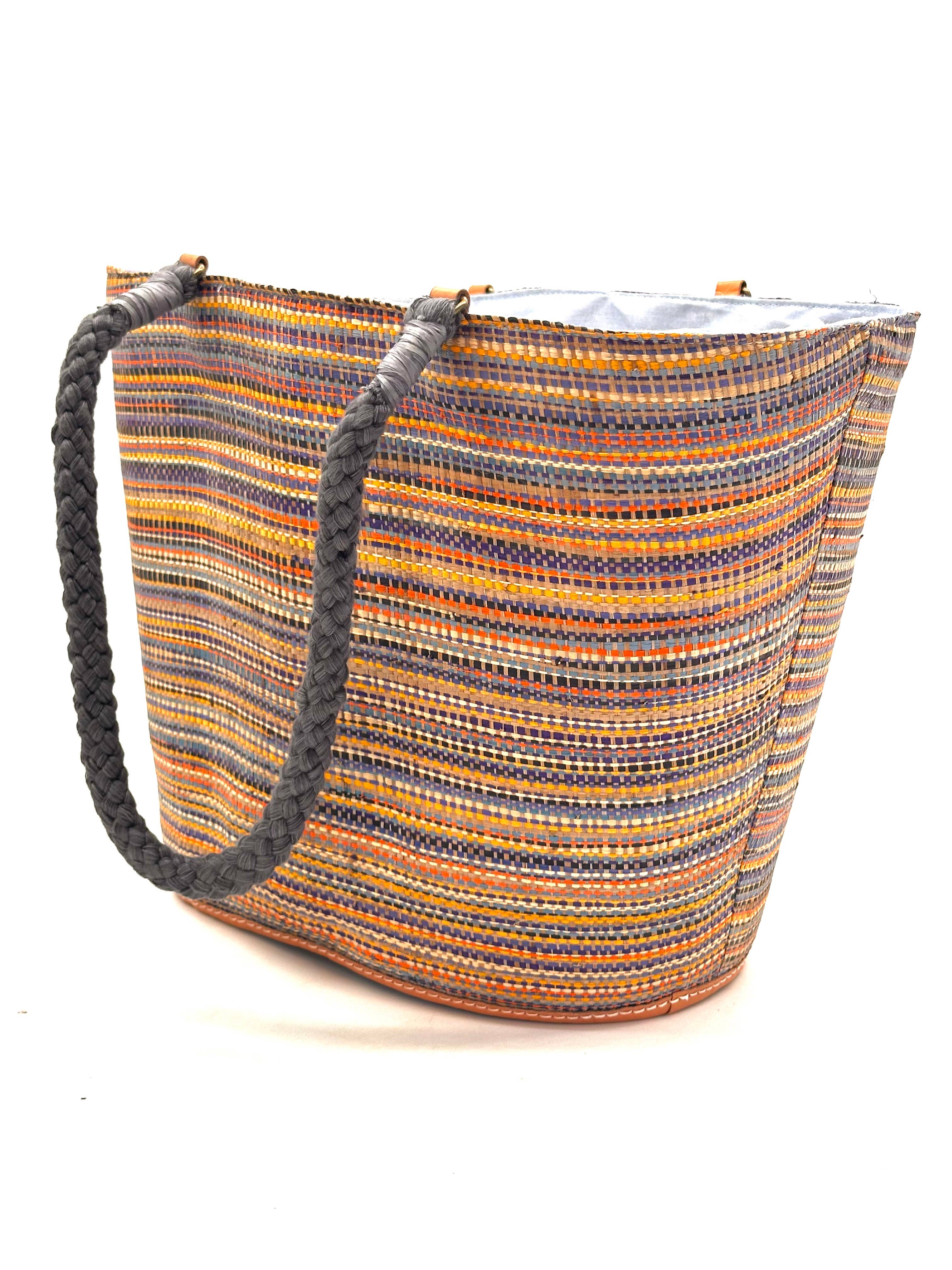 Brighton Melange Straw Tote Beach Bag with Rope Handle