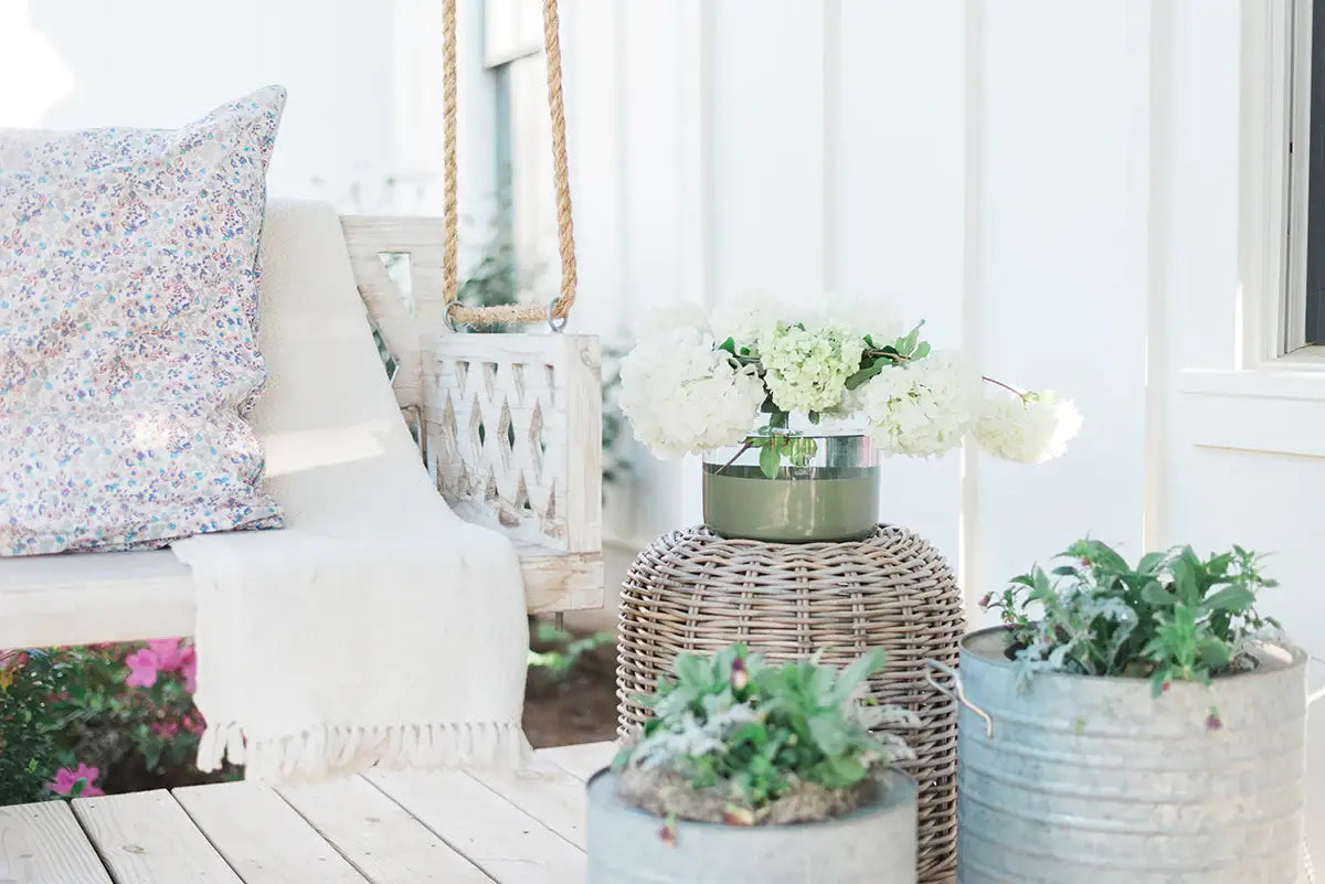 Sage Colorblock Flower Vase