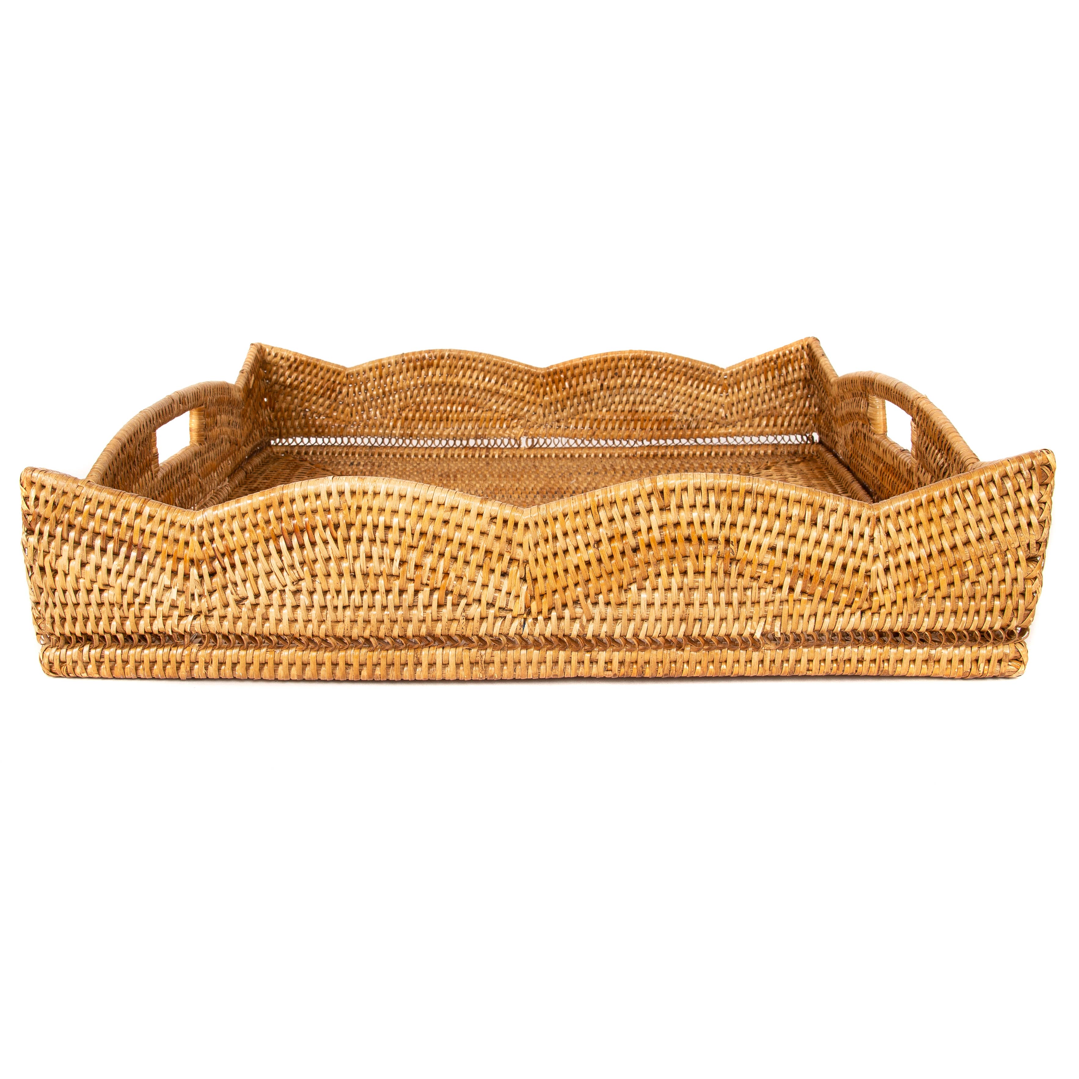 Artifacts Rattan Scallop Collection Square Tray