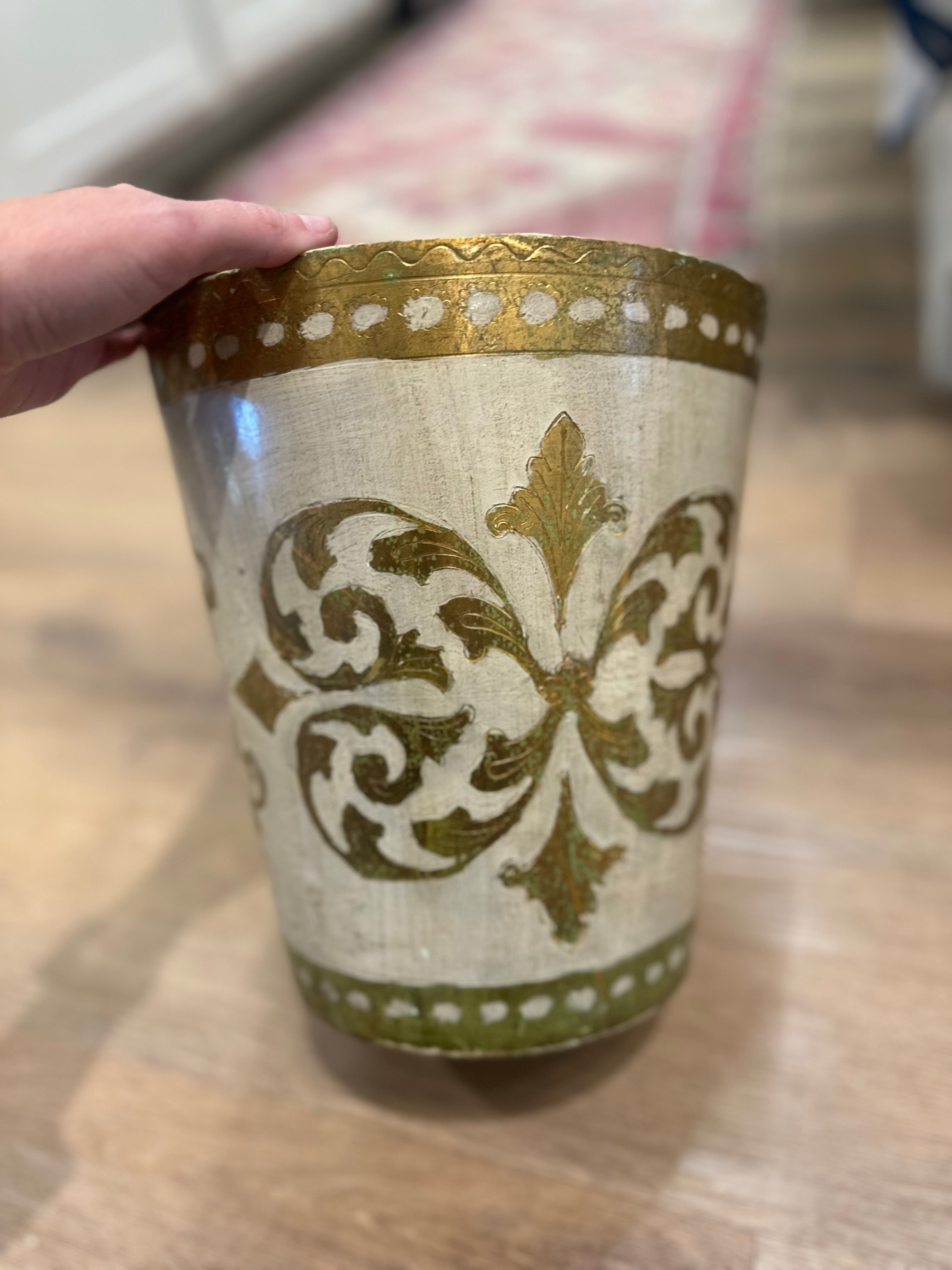 Italian Florentine Wastebasket