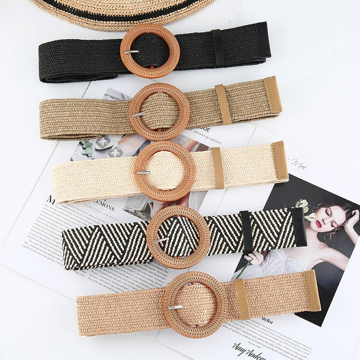 Braided Round Buckle Belt