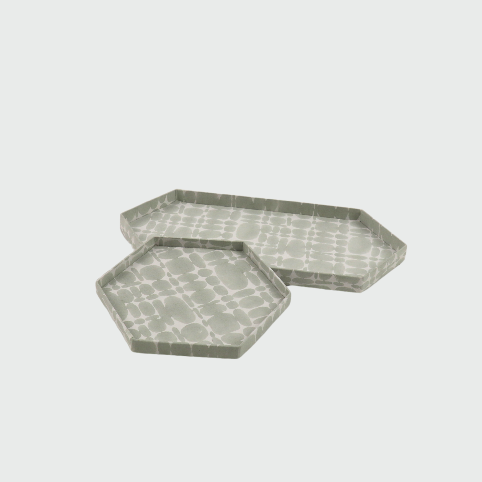 Pierre Hexagon Tray Set, Sea Foam