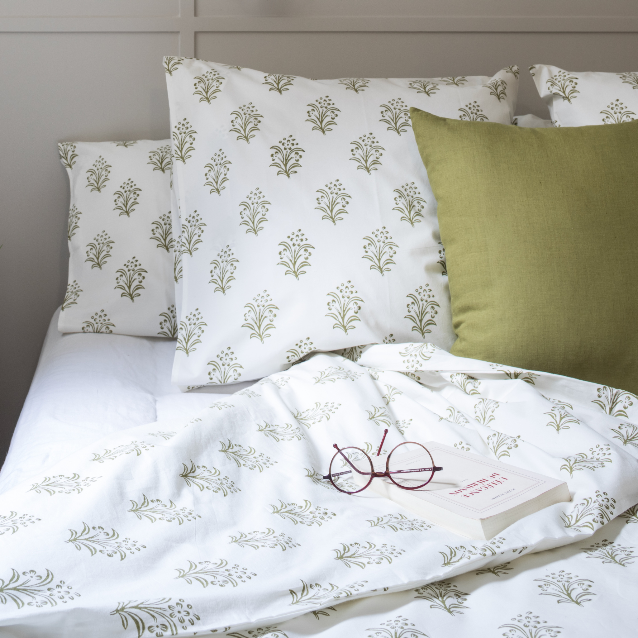 Solid Hand Dyed Throw Pillow Cover, Olive