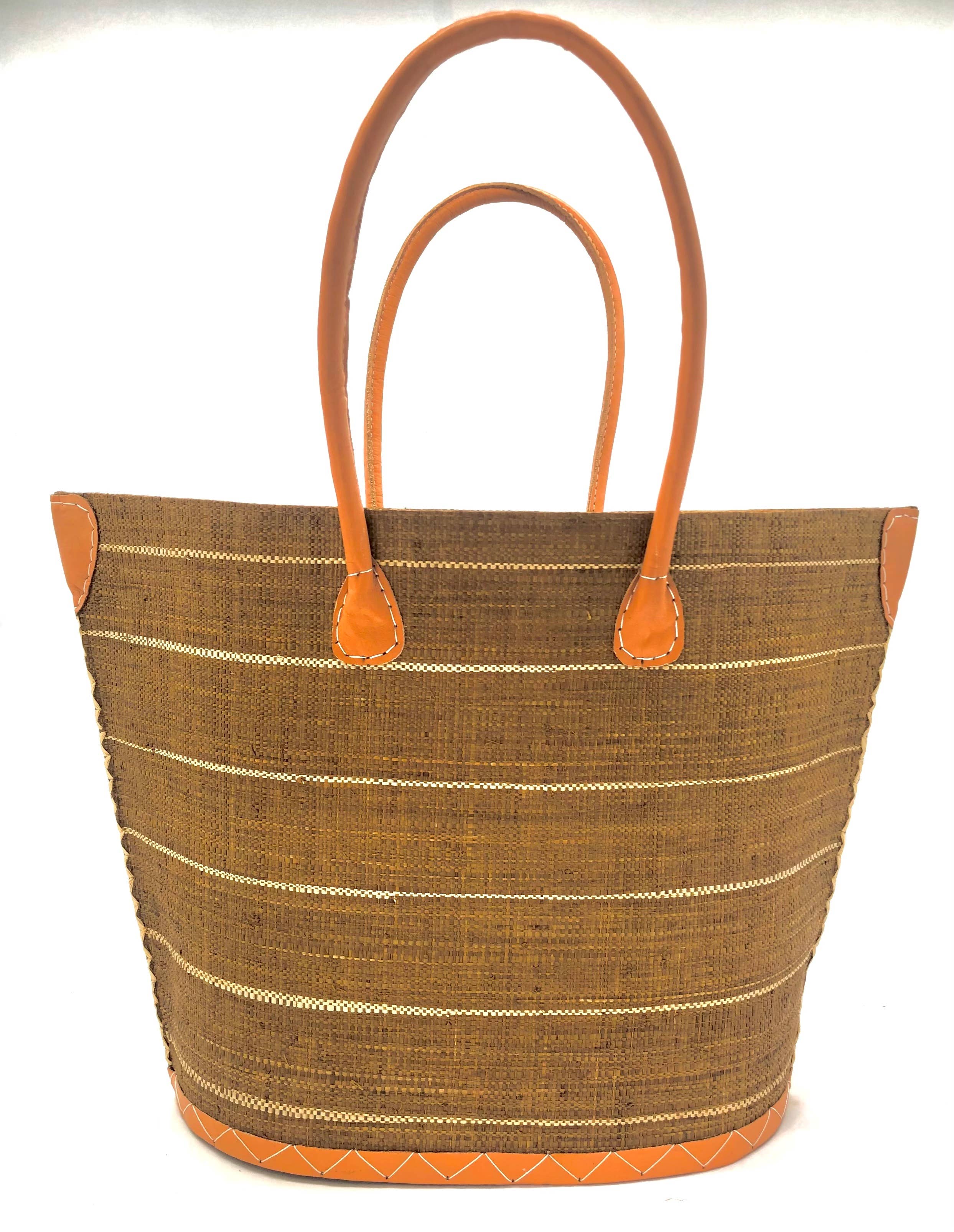Santa Cruz Pinstripes Small Straw Tote Bag