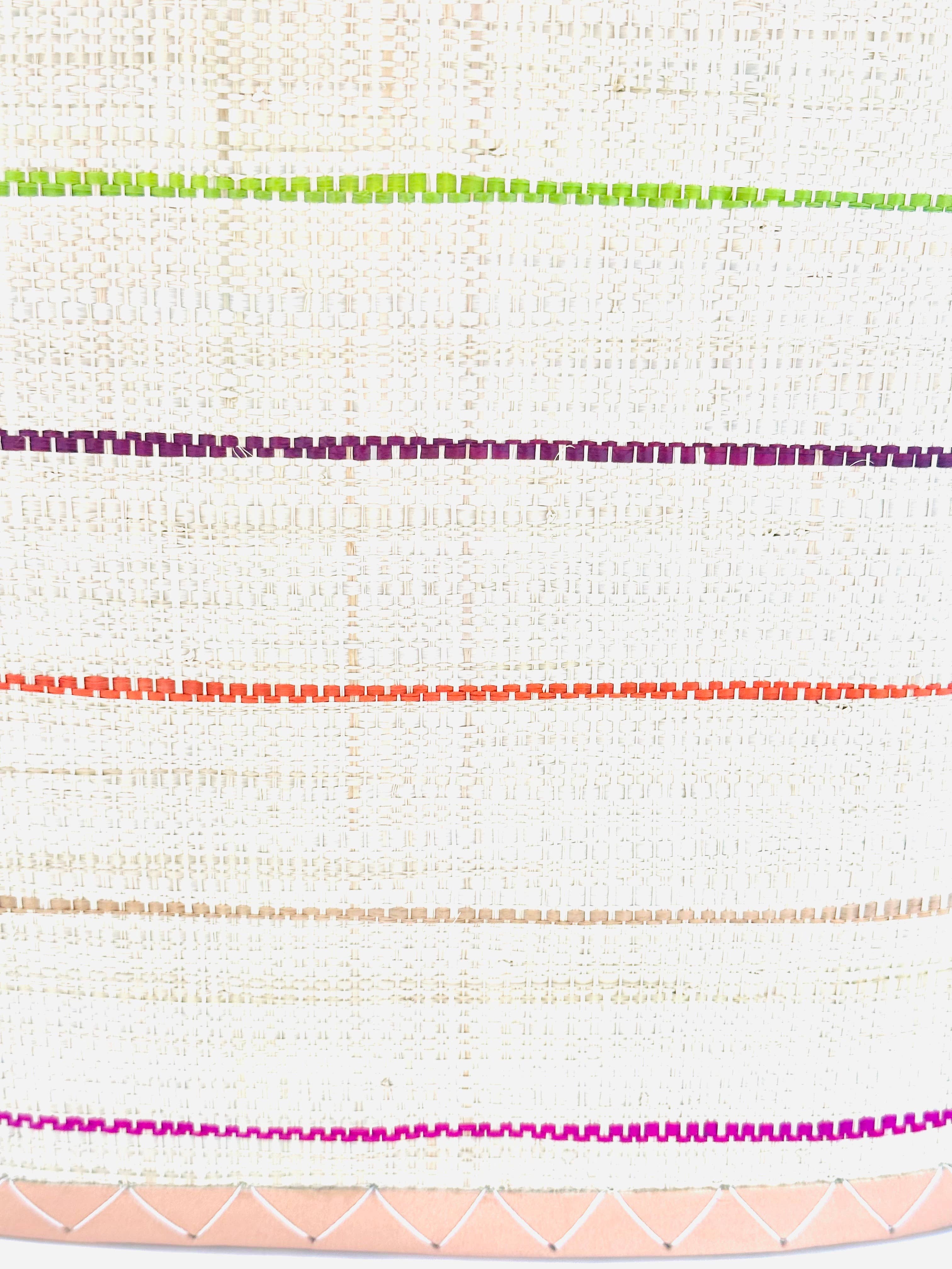 Santa Cruz Pinstripes Small Straw Tote Bag