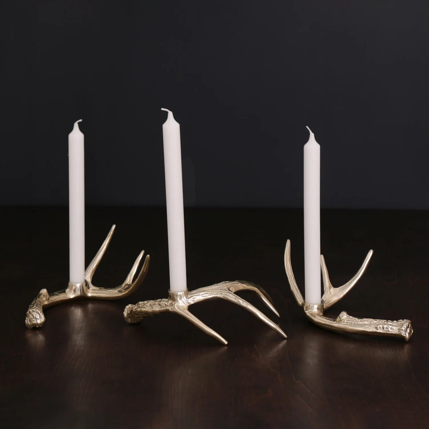 WESTERN Sierra Modern Antler Candlestick Gold