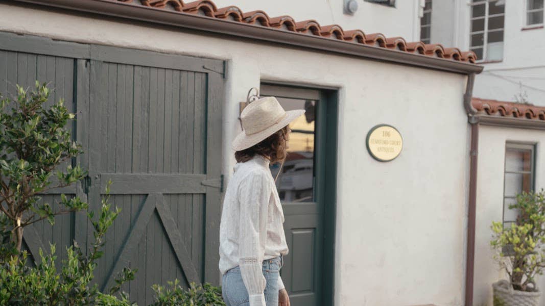 La Playa Straw Fedora Hat Women, sun hats women, chin cord